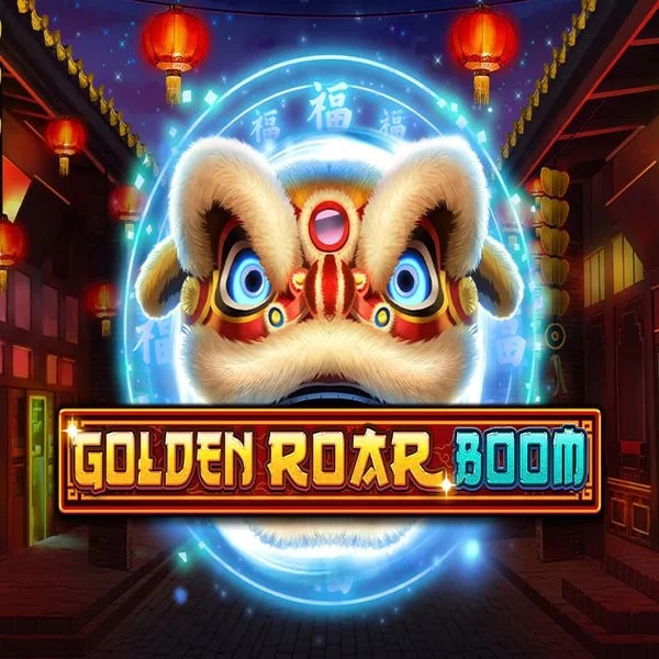 Golden Roar BOOM slot logo by Greentube at Golden Panda Casino