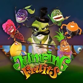 Jumping Fruits slot logo by Wazdan at Golden Panda Casino