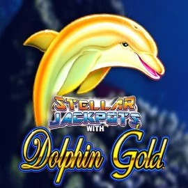 Dolphin Gold with Stellar Jackpots slot visual from Lightning Box Game available on goldenpanda-casino.org