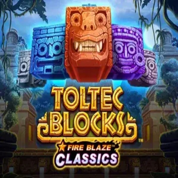 Fire Blaze: Toltec Blocks logo – Slots by Rarestone Gaming at Golden Panda Casino